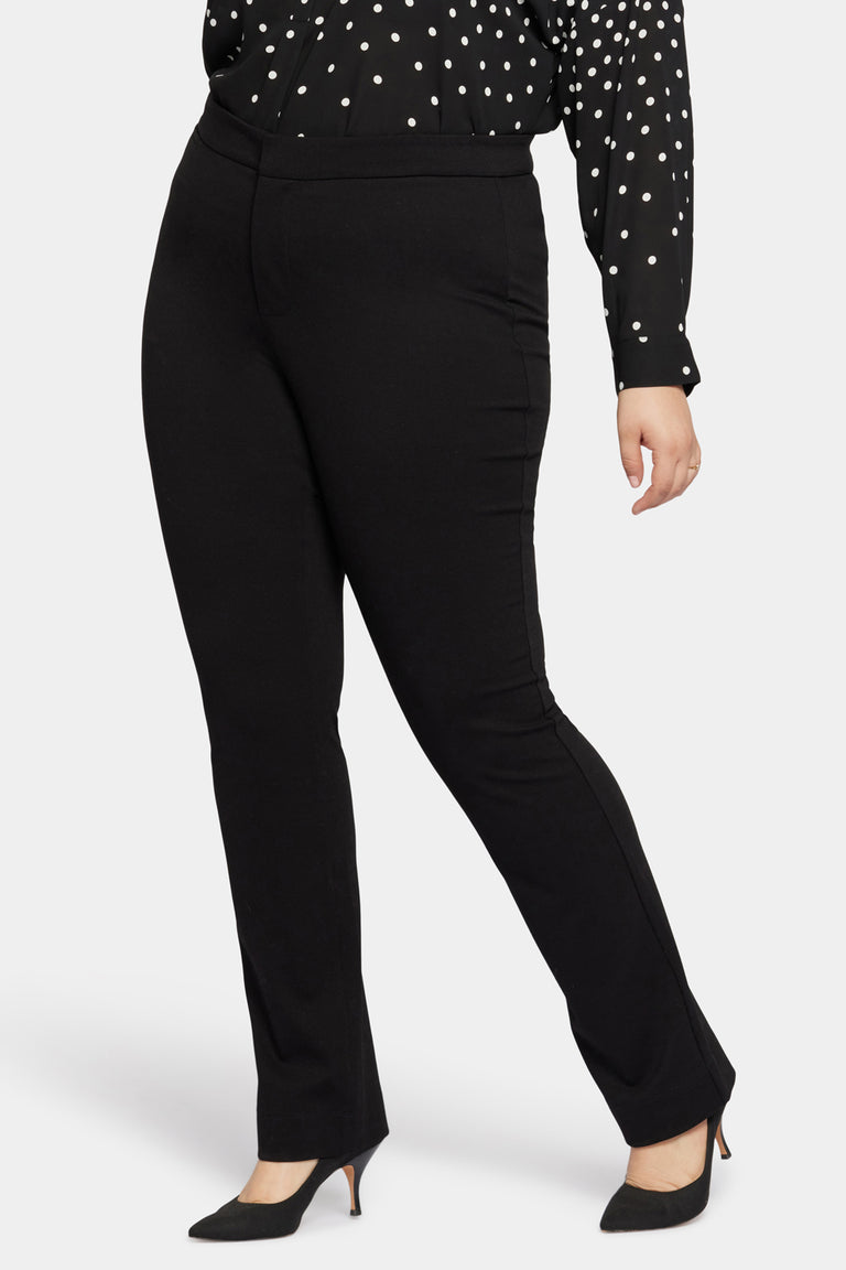NYDJ Slim Trouser Pants In Plus Size In Ponte Knit - Black