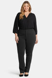 NYDJ Slim Trouser Pants In Plus Size In Ponte Knit - Charcoal Heathered