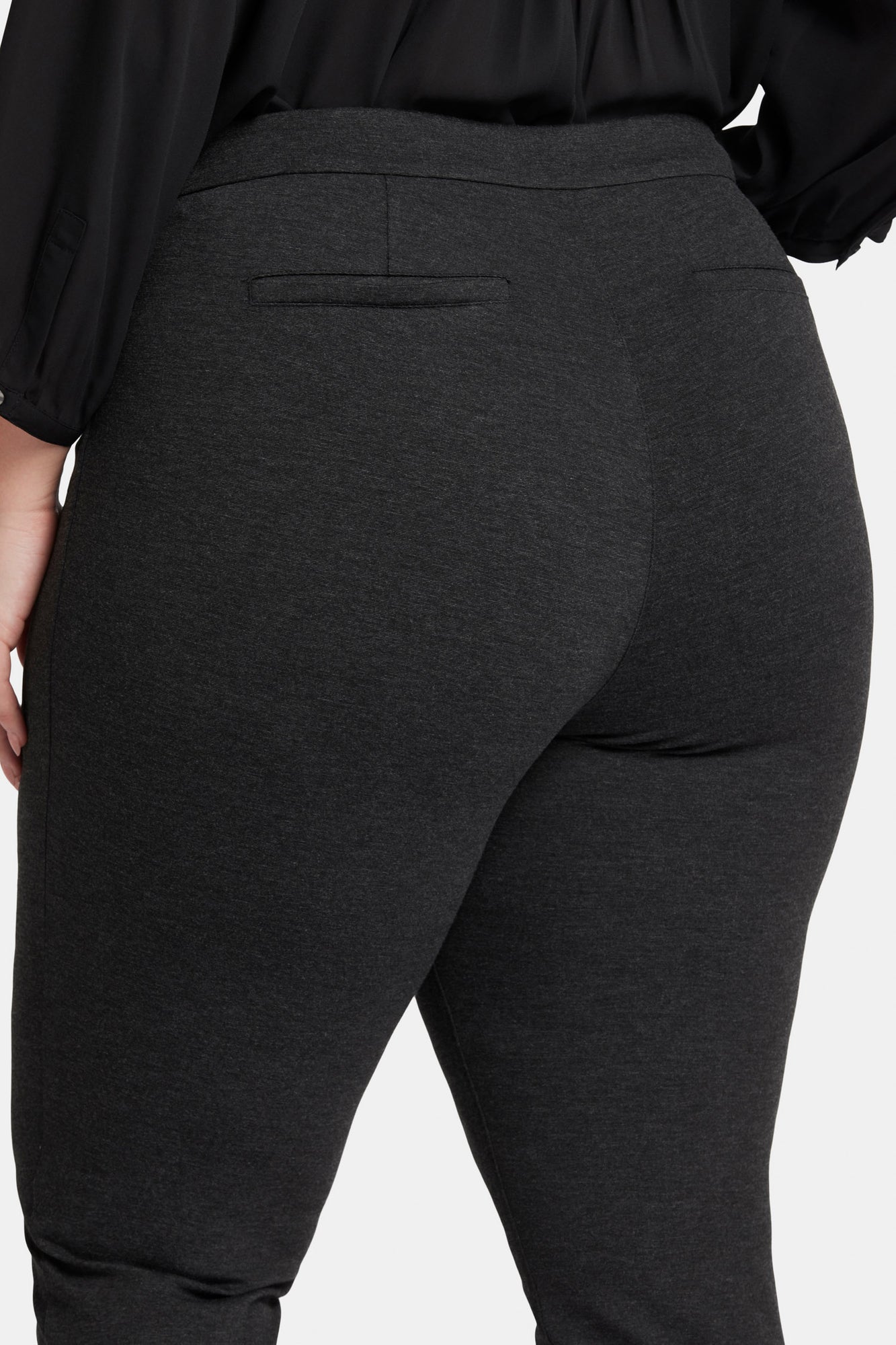 NYDJ Slim Trouser Pants In Plus Size In Ponte Knit - Charcoal Heathered