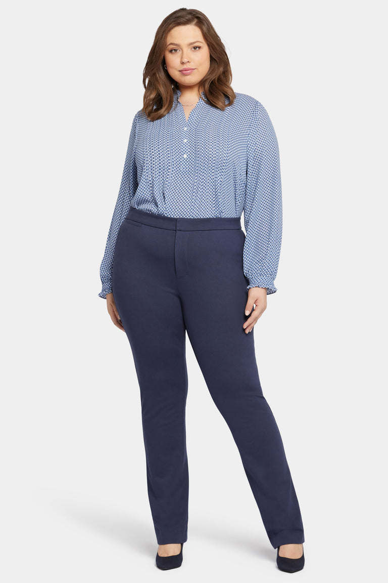 NYDJ Slim Trouser Pants In Plus Size In Ponte Knit - Oxford Navy