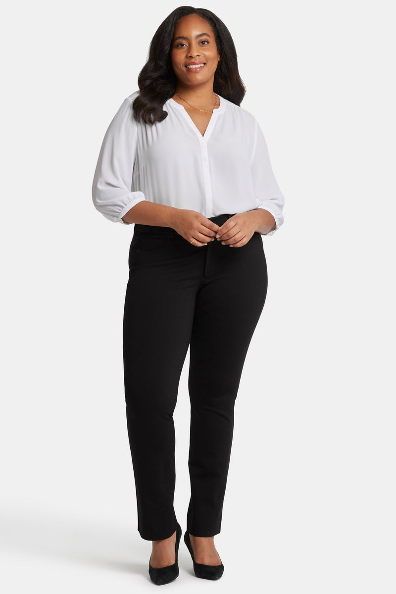 Nydj Plus Size Marilyn Straight Ponte Pants Black Size 18W