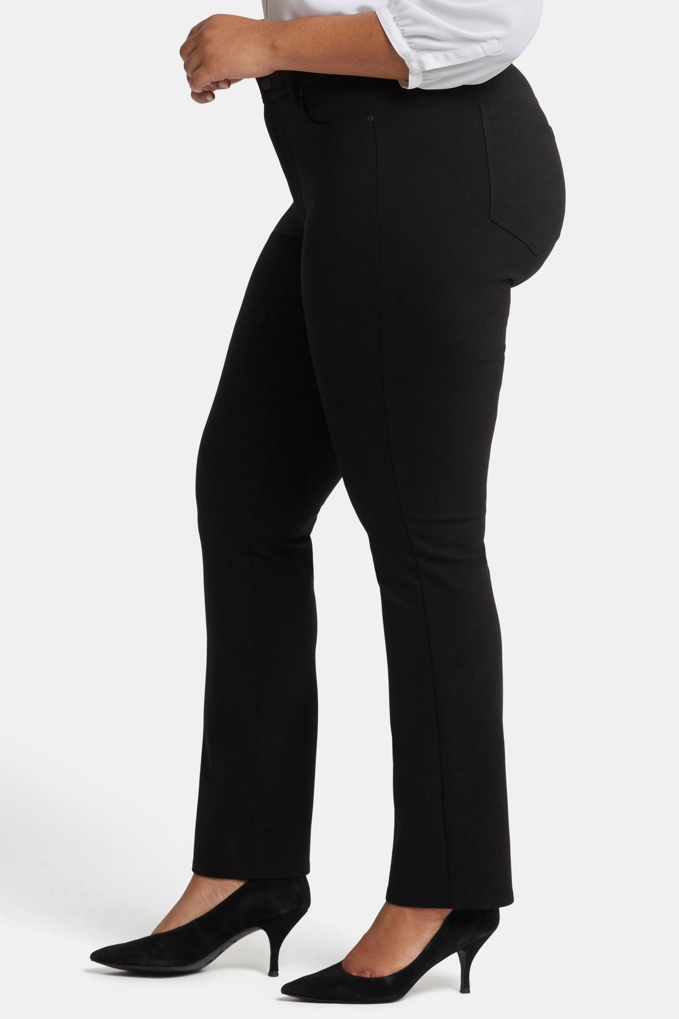 NYDJ Marilyn Straight Pants In Plus Size In Ponte Knit - Black