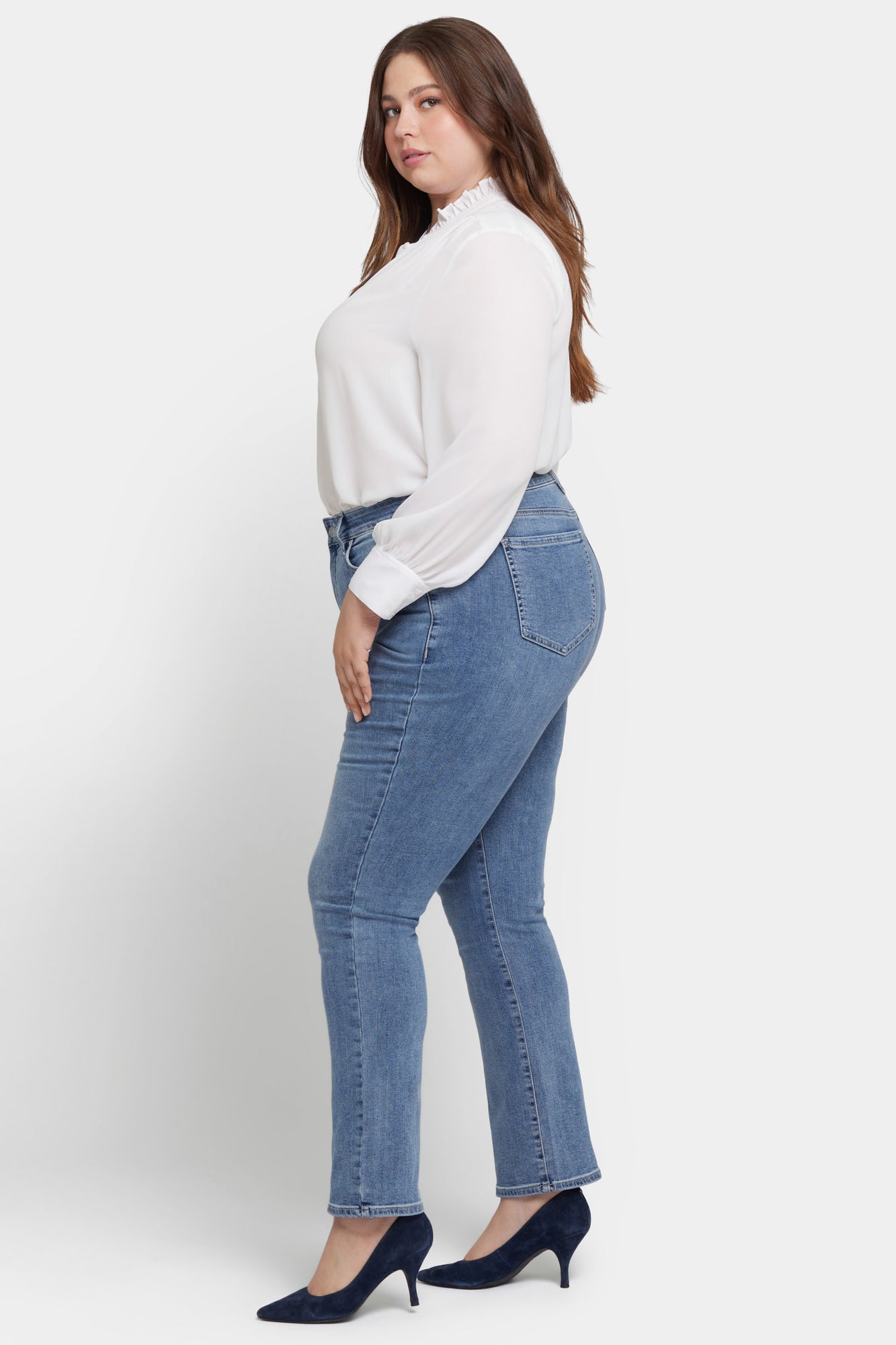 NYDJ Marilyn Straight Jeans In Plus Size With High Rise And 31