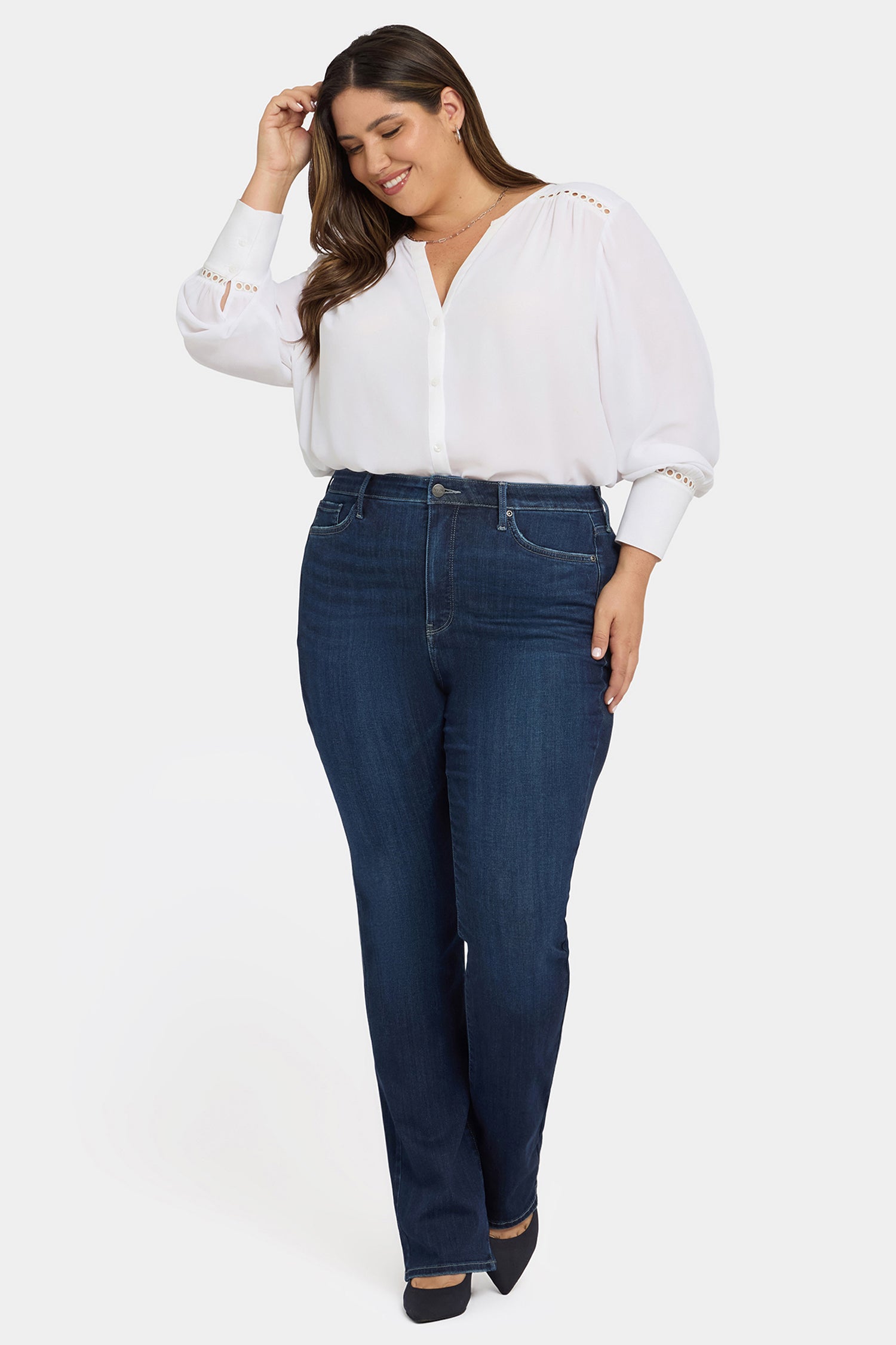 NYDJ Billie Mini Bootcut Jeans In Plus Size In Sure Stretch® Denim With High Rise - Ink Skyline
