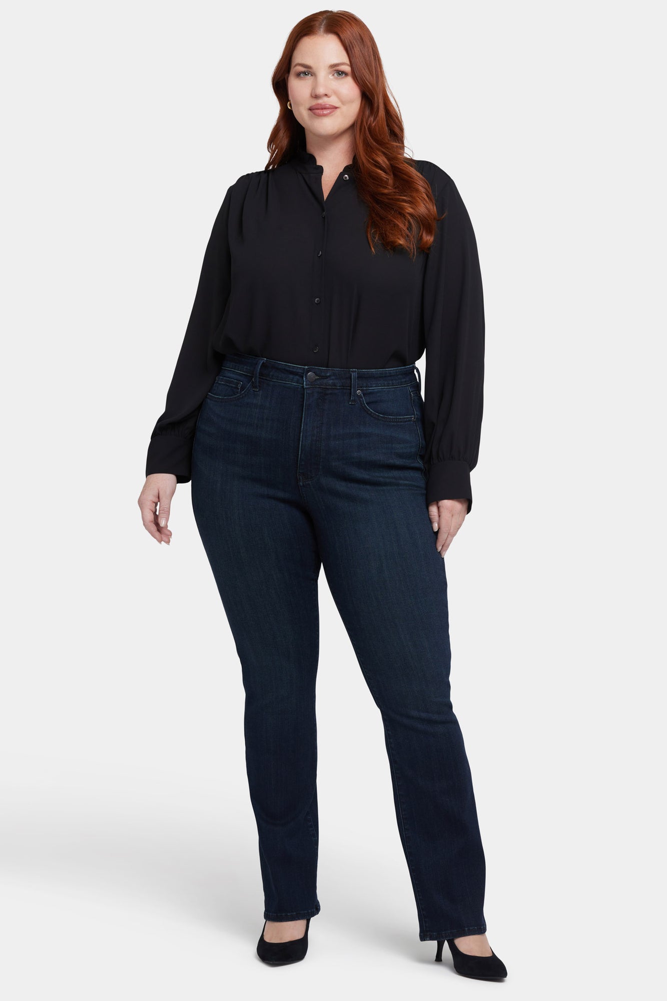 NYDJ Billie Mini Bootcut Jeans In Plus Size In Sure Stretch® Denim With High Rise - Obsidian Blue