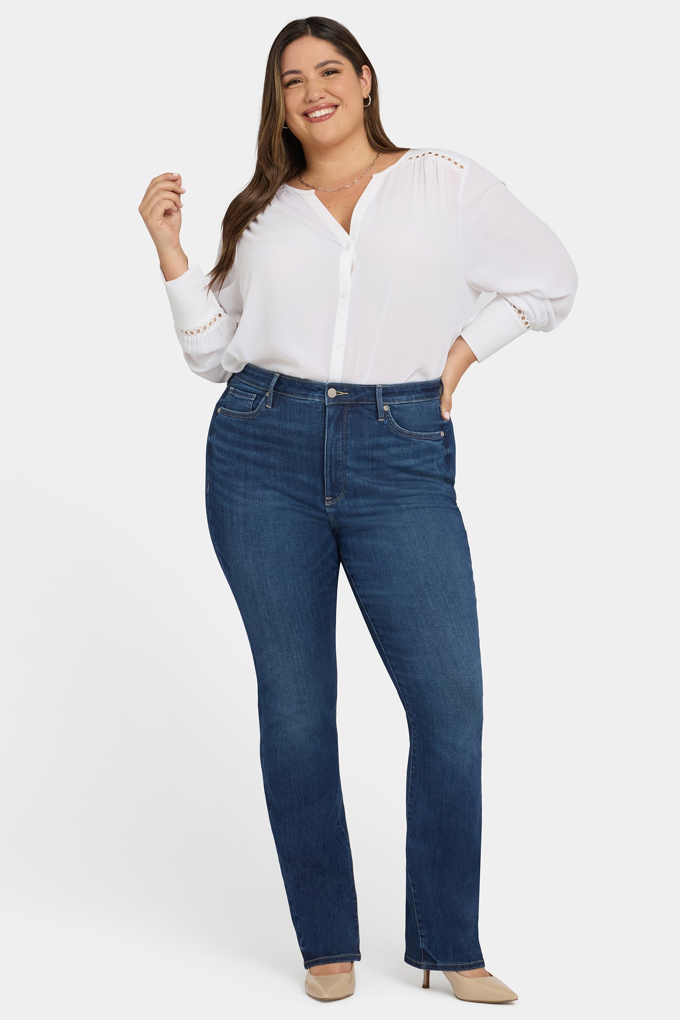 NYDJ Billie Mini Bootcut Jeans In Plus Size In Sure Stretch® Denim With High Rise - Vintage Lapis