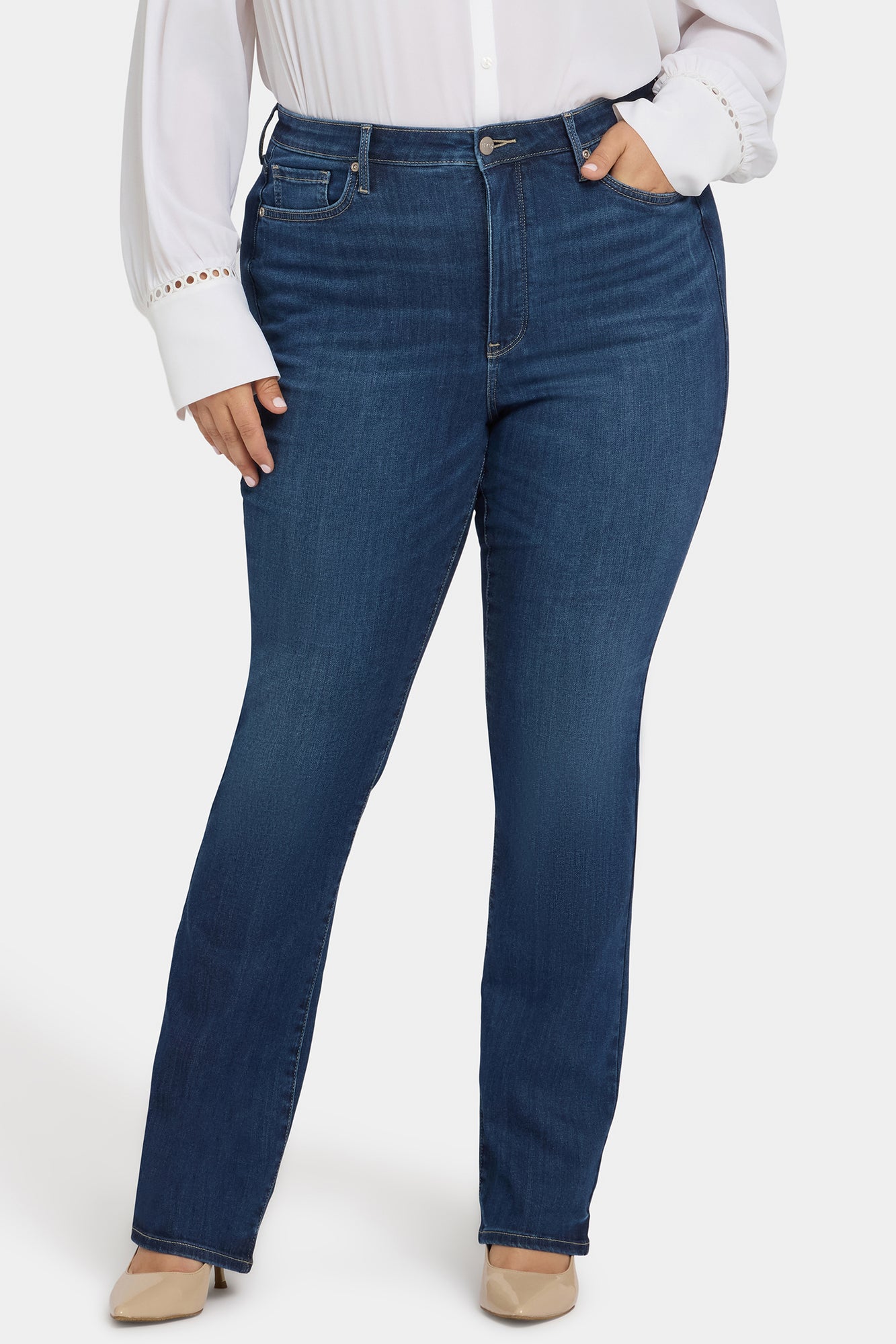 NYDJ Billie Mini Bootcut Jeans In Plus Size In Sure Stretch® Denim With High Rise - Vintage Lapis