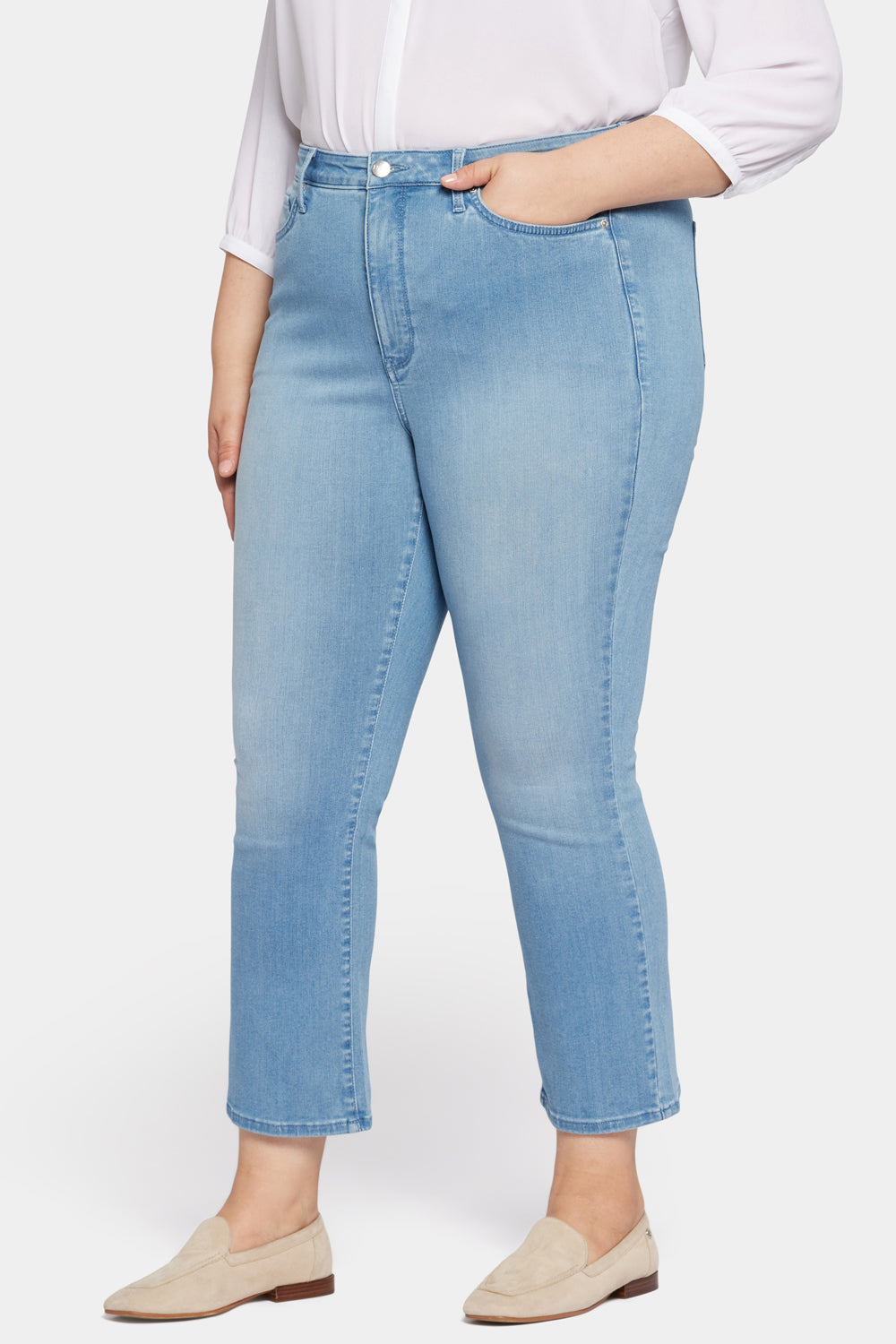 NYDJ Slim Bootcut Ankle Jeans In Plus Size In Sure Stretch® Denim - Lustre