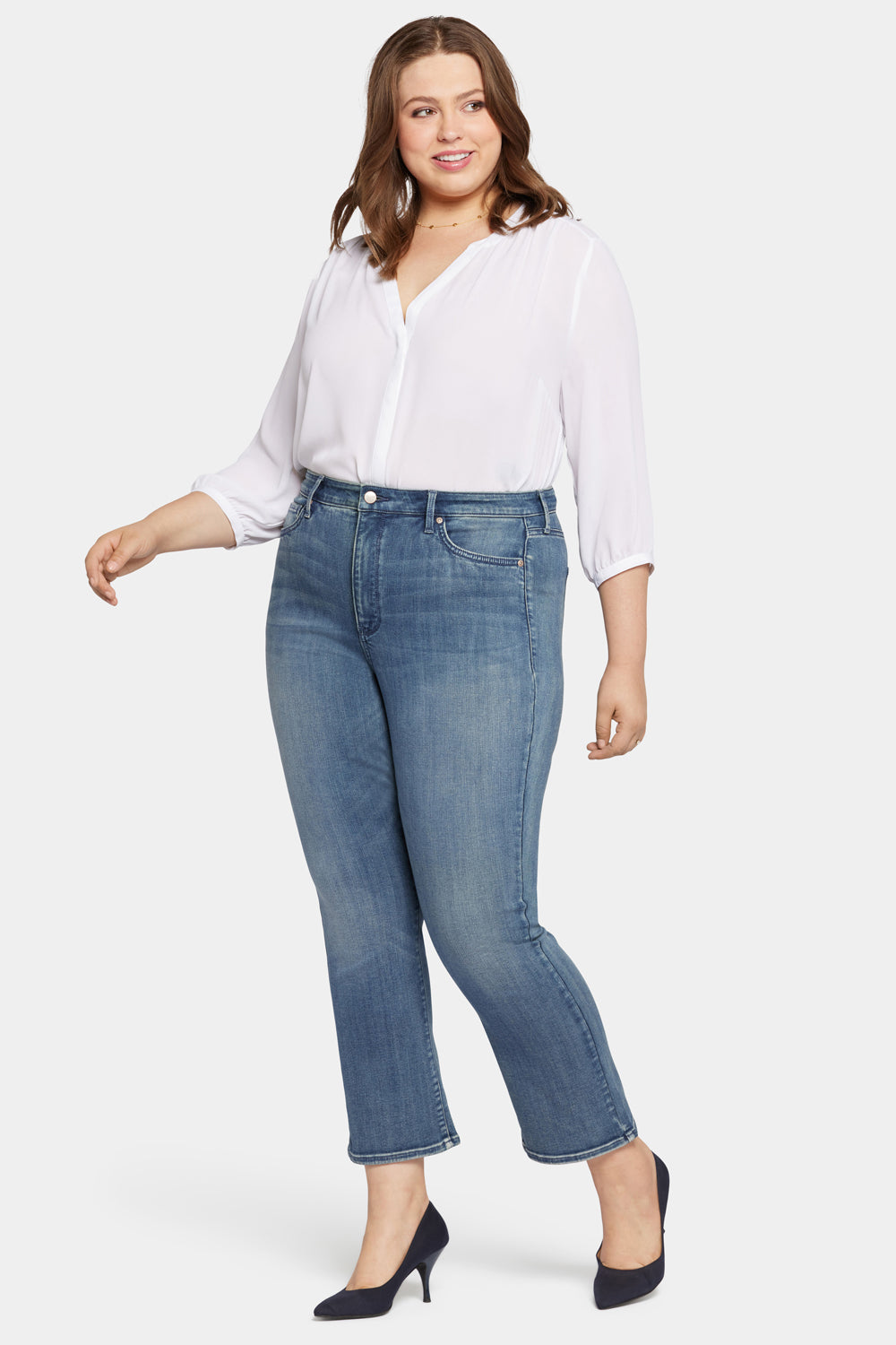 NYDJ Slim Bootcut Ankle Jeans In Plus Size In Sure Stretch® Denim - Prelude