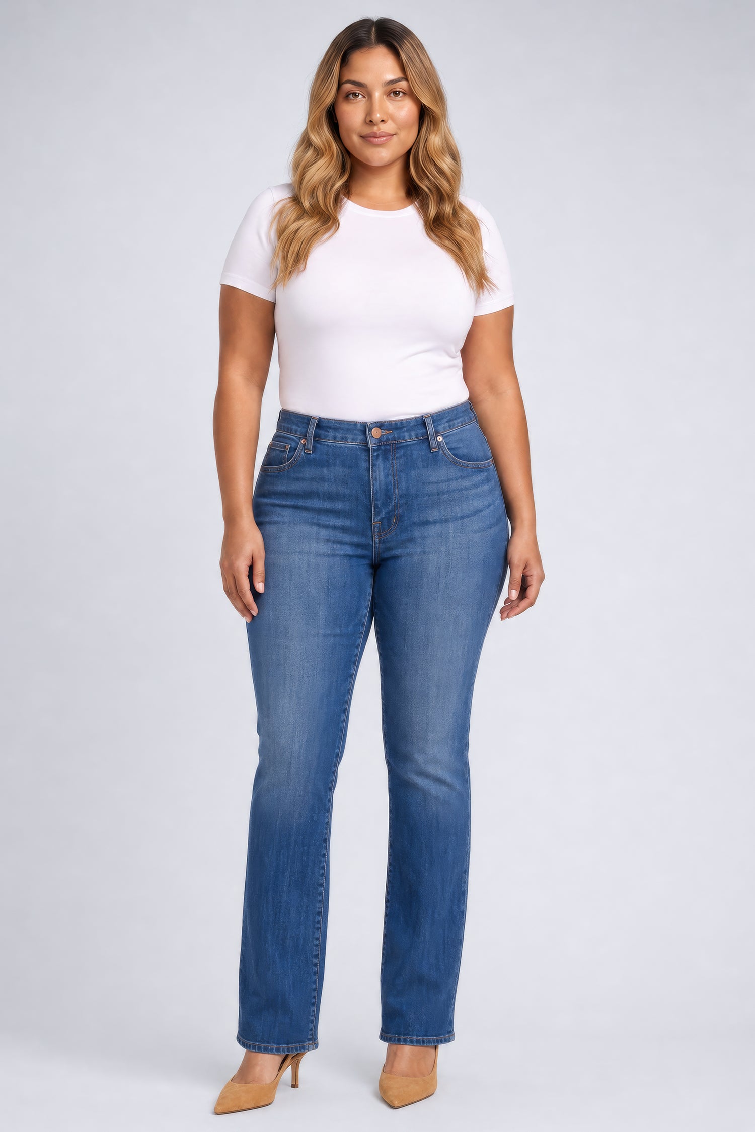 NYDJ Marilyn Straight Jeans In Plus Size In Sure Stretch® Denim - Elm