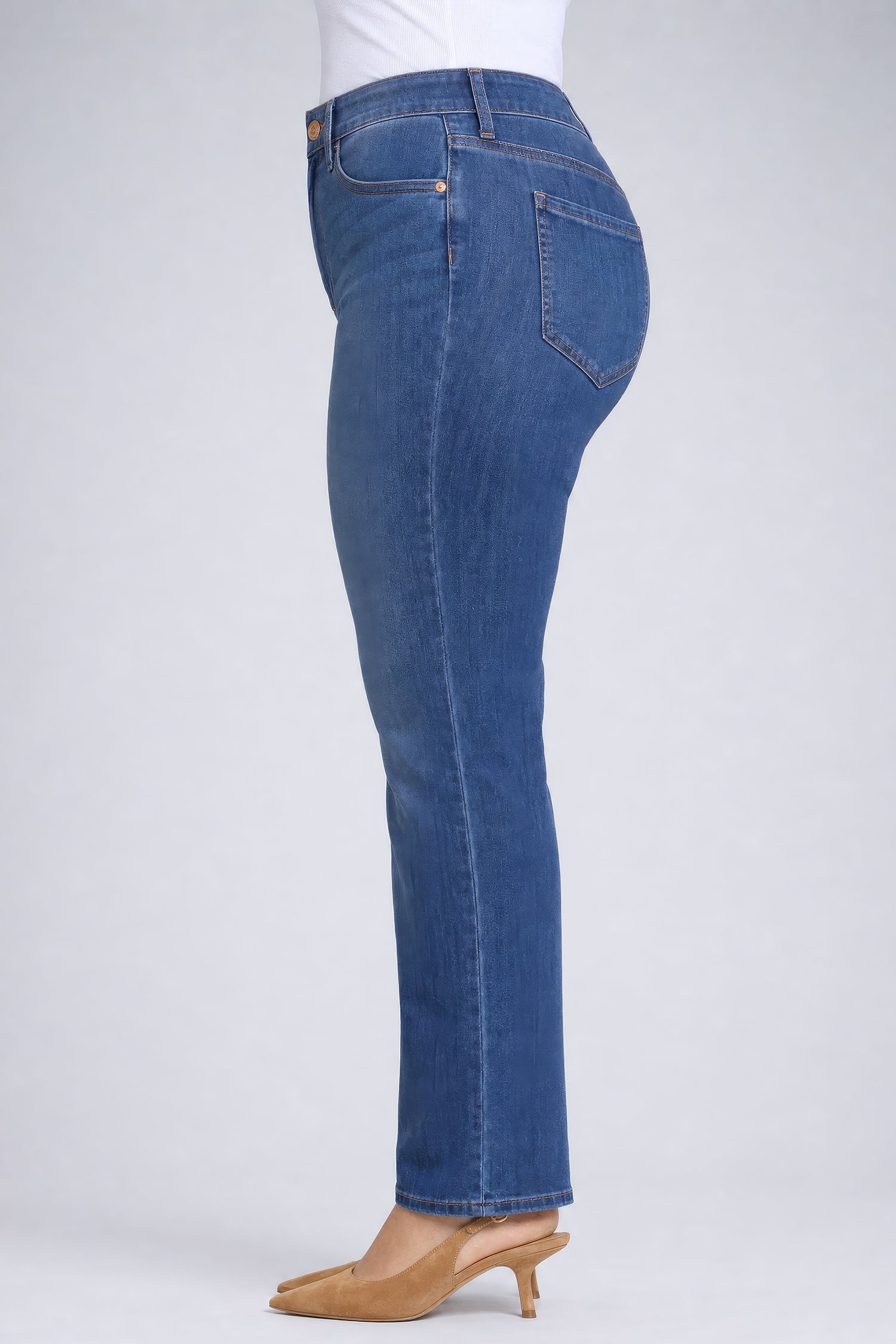 NYDJ Marilyn Straight Jeans In Plus Size In Sure Stretch® Denim - Elm