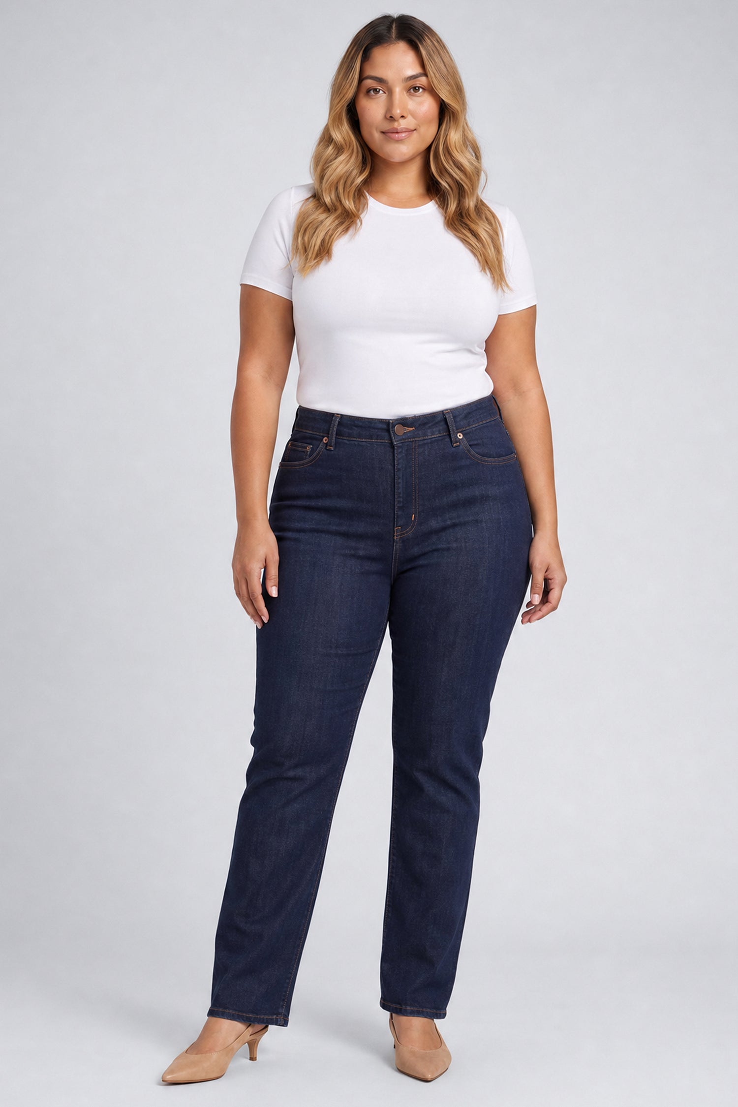 NYDJ Marilyn Straight Jeans In Plus Size In Sure Stretch® Denim - Obsidian Blue
