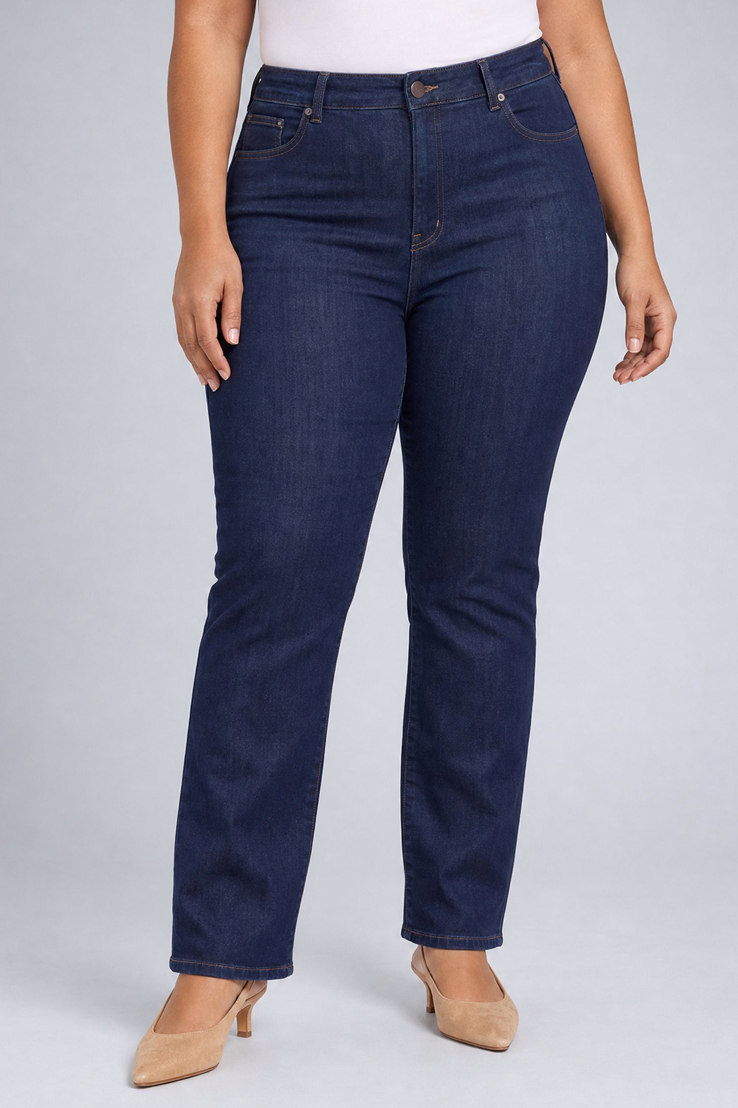 NYDJ Marilyn Straight Jeans In Plus Size In Sure Stretch® Denim - Obsidian Blue
