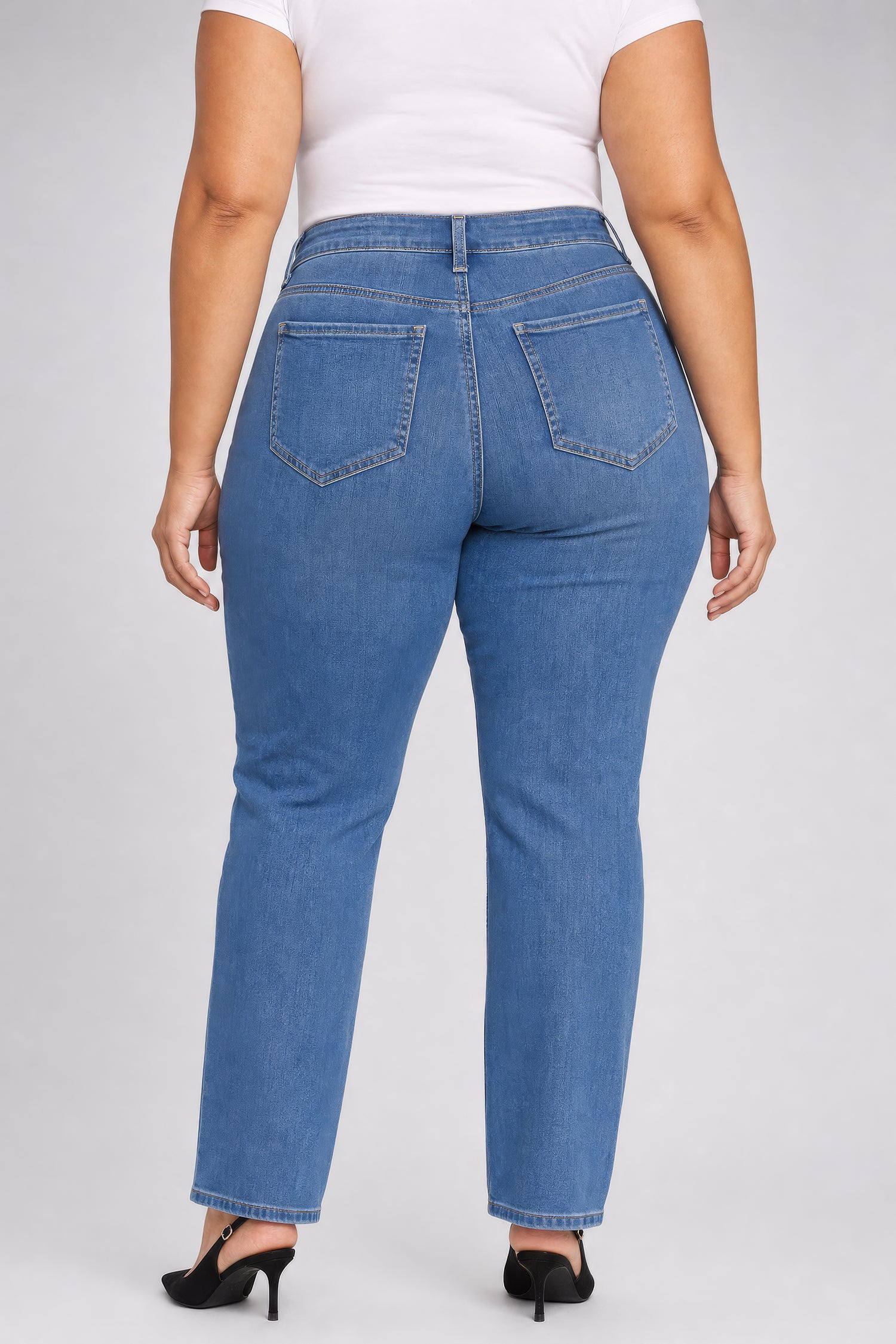 NYDJ Marilyn Straight Jeans In Plus Size In Sure Stretch® Denim - Redwood