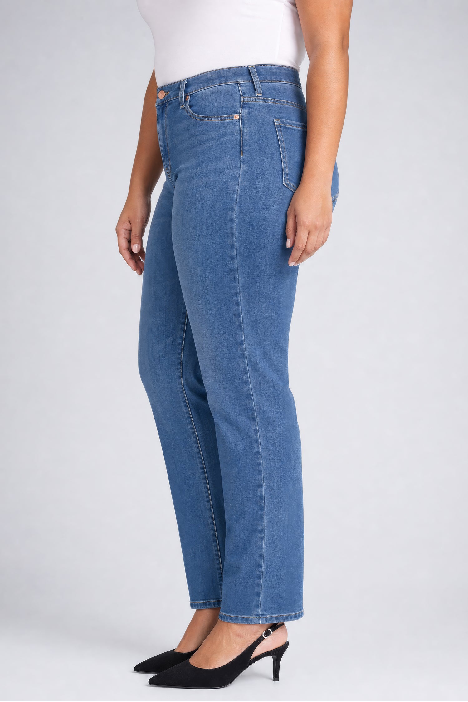 NYDJ Marilyn Straight Jeans In Plus Size In Sure Stretch® Denim - Redwood