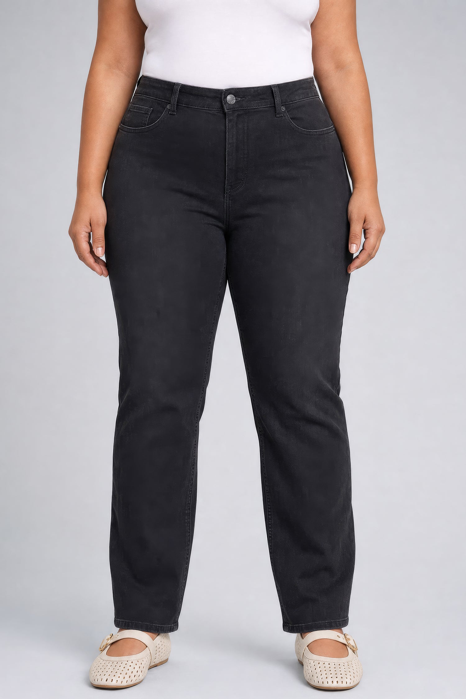 NYDJ Marilyn Straight Jeans In Plus Size In Sure Stretch® Denim - Helleborus