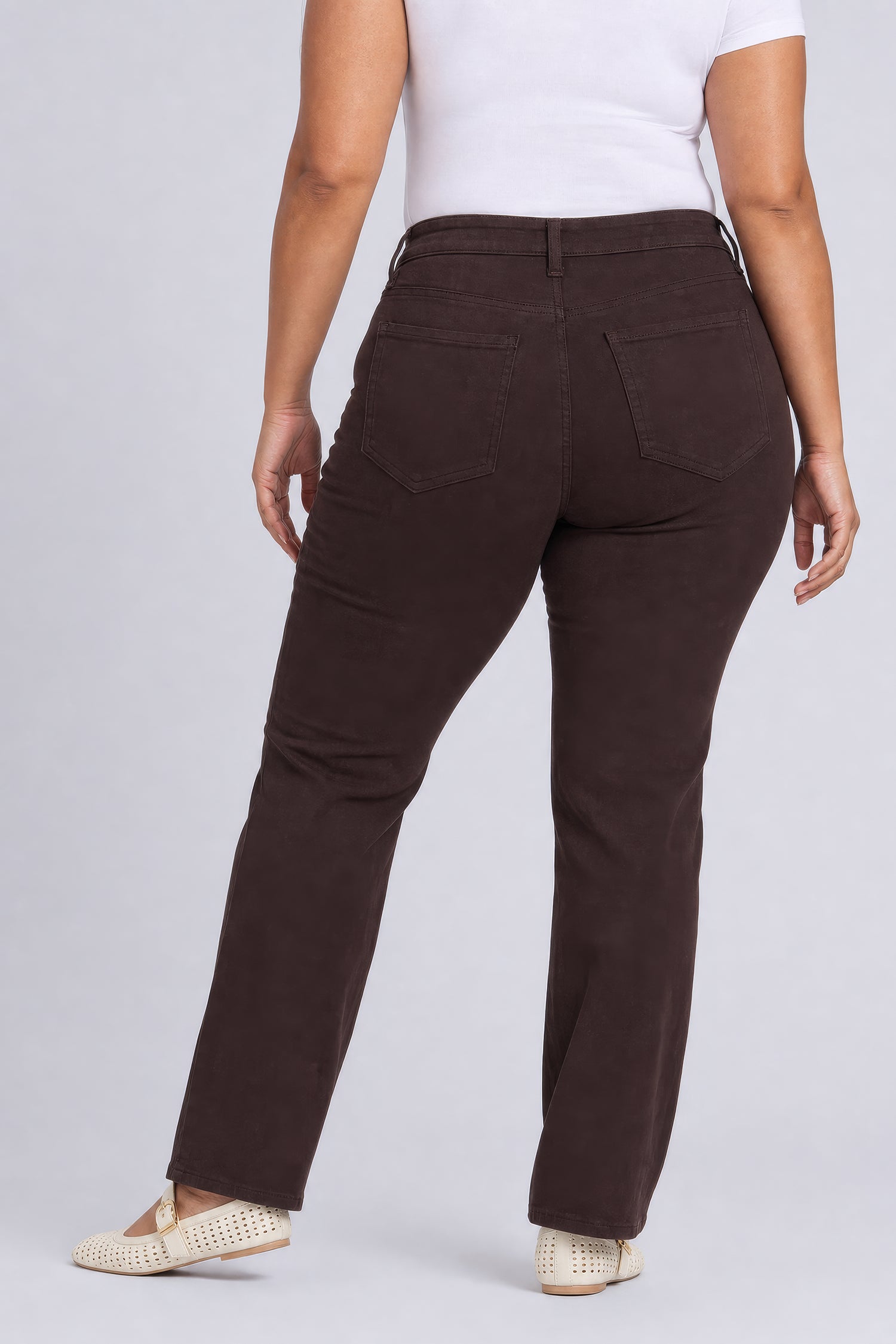 NYDJ Marilyn Straight Jeans In Plus Size In Sure Stretch® Denim - Bitter Chocolate