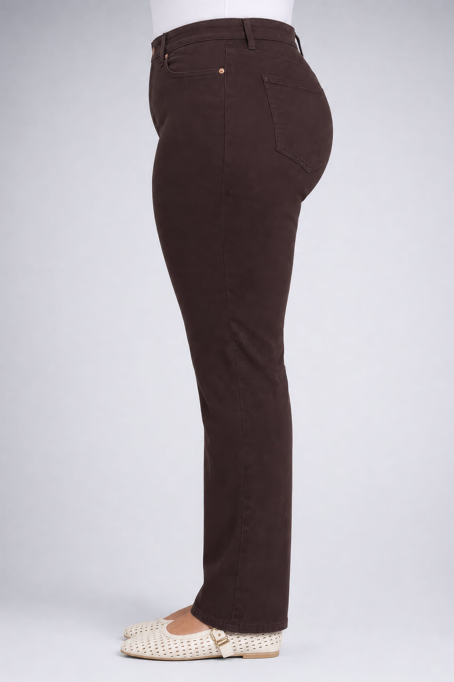 NYDJ Marilyn Straight Jeans In Plus Size In Sure Stretch® Denim - Bitter Chocolate