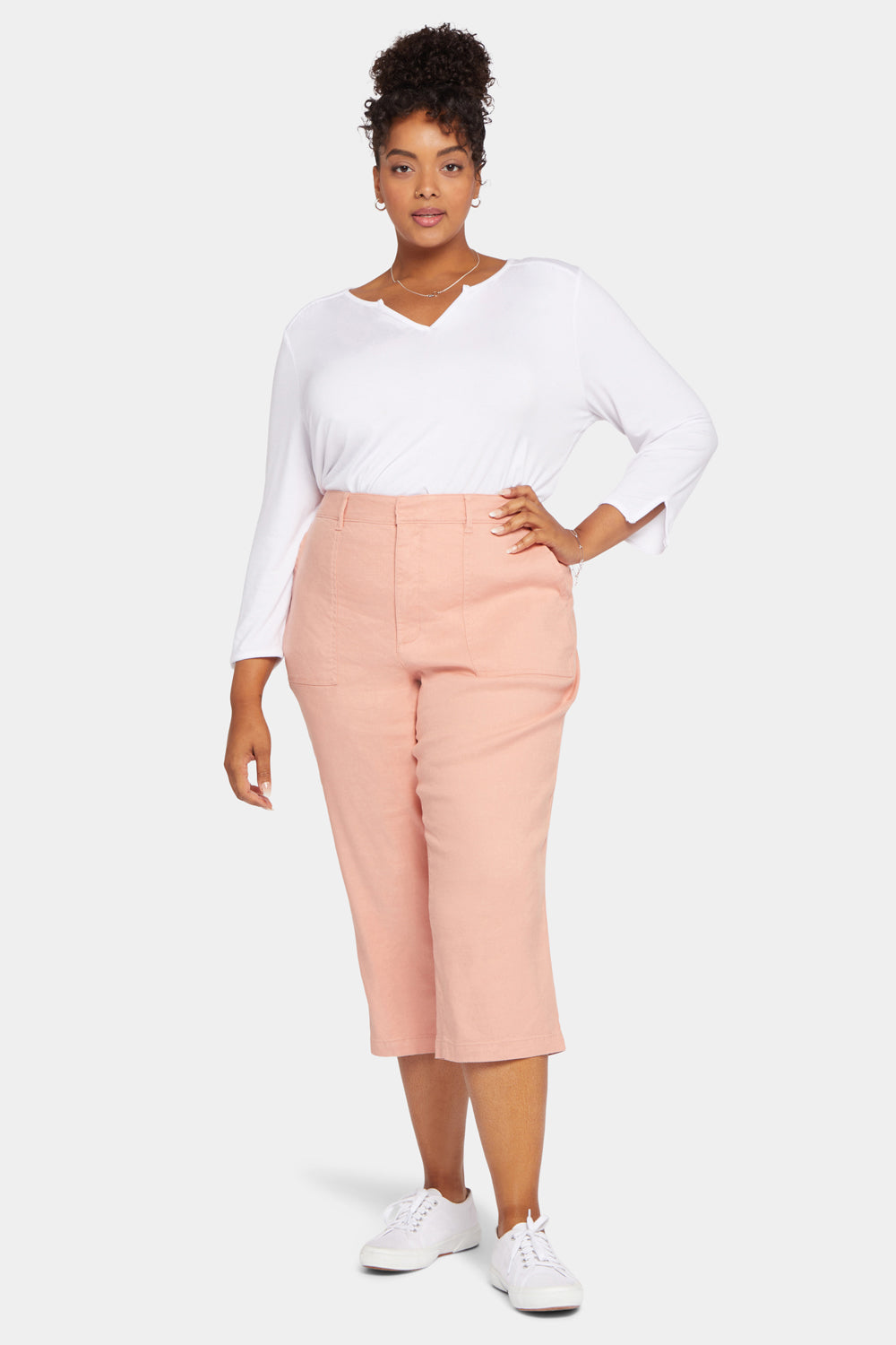 NYDJ Utility Pants In Plus Size In Stretch Linen - Soulmate