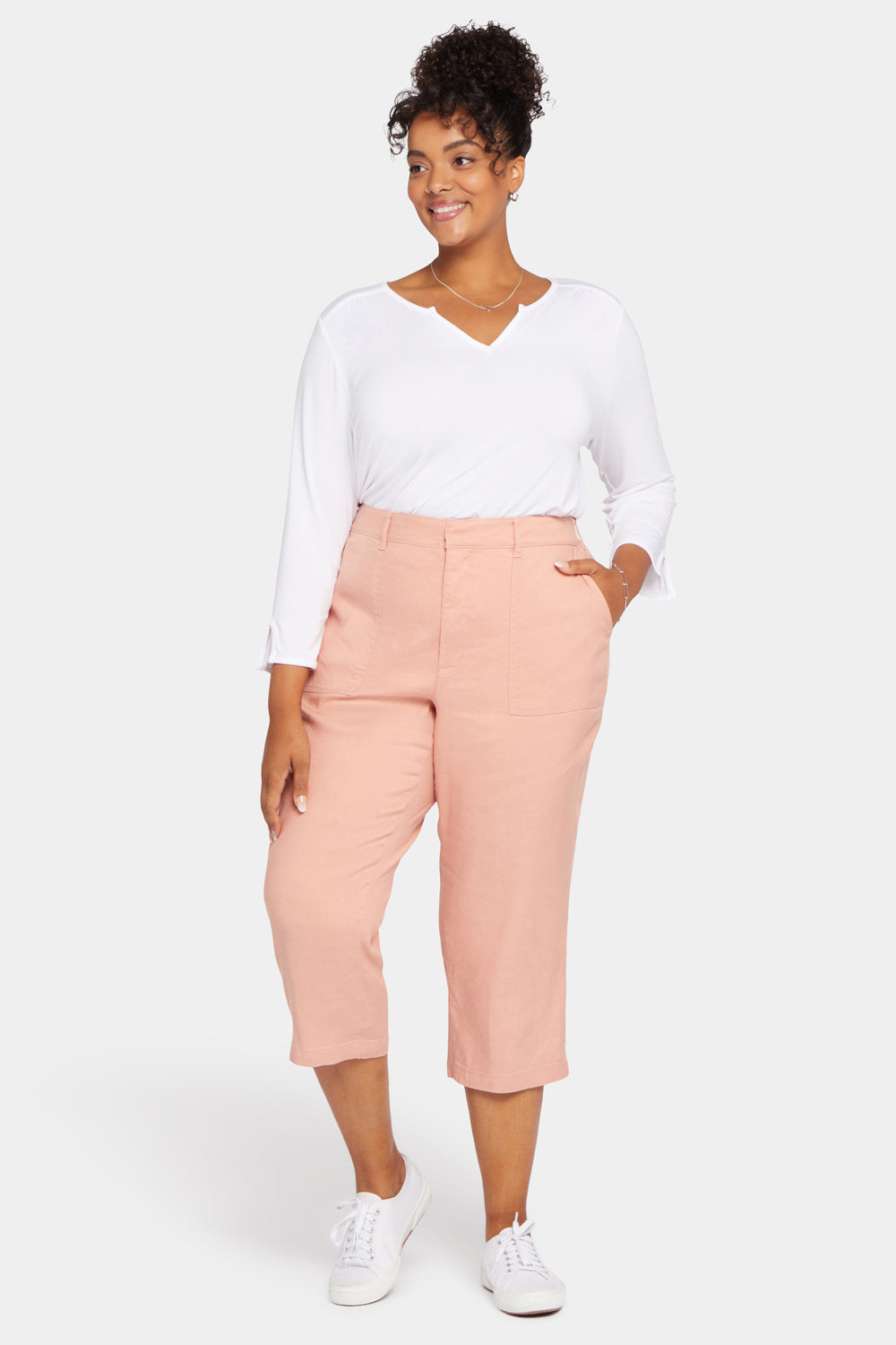 NYDJ Utility Pants In Plus Size In Stretch Linen - Soulmate