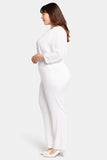 NYDJ Marilyn Straight Pants In Plus Size In Stretch Linen - Optic White