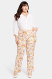 NYDJ Marilyn Straight Pants In Plus Size In Stretch Linen - Sunset Grove