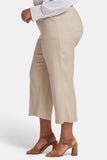 NYDJ Wide Leg Cargo Capri Pants In Plus Size In Stretch Linen - Feather