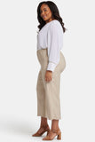 NYDJ Wide Leg Cargo Capri Pants In Plus Size In Stretch Linen - Feather