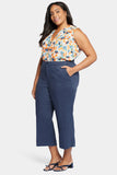 NYDJ Wide Leg Cargo Capri Pants In Plus Size In Stretch Linen - Oxford Navy