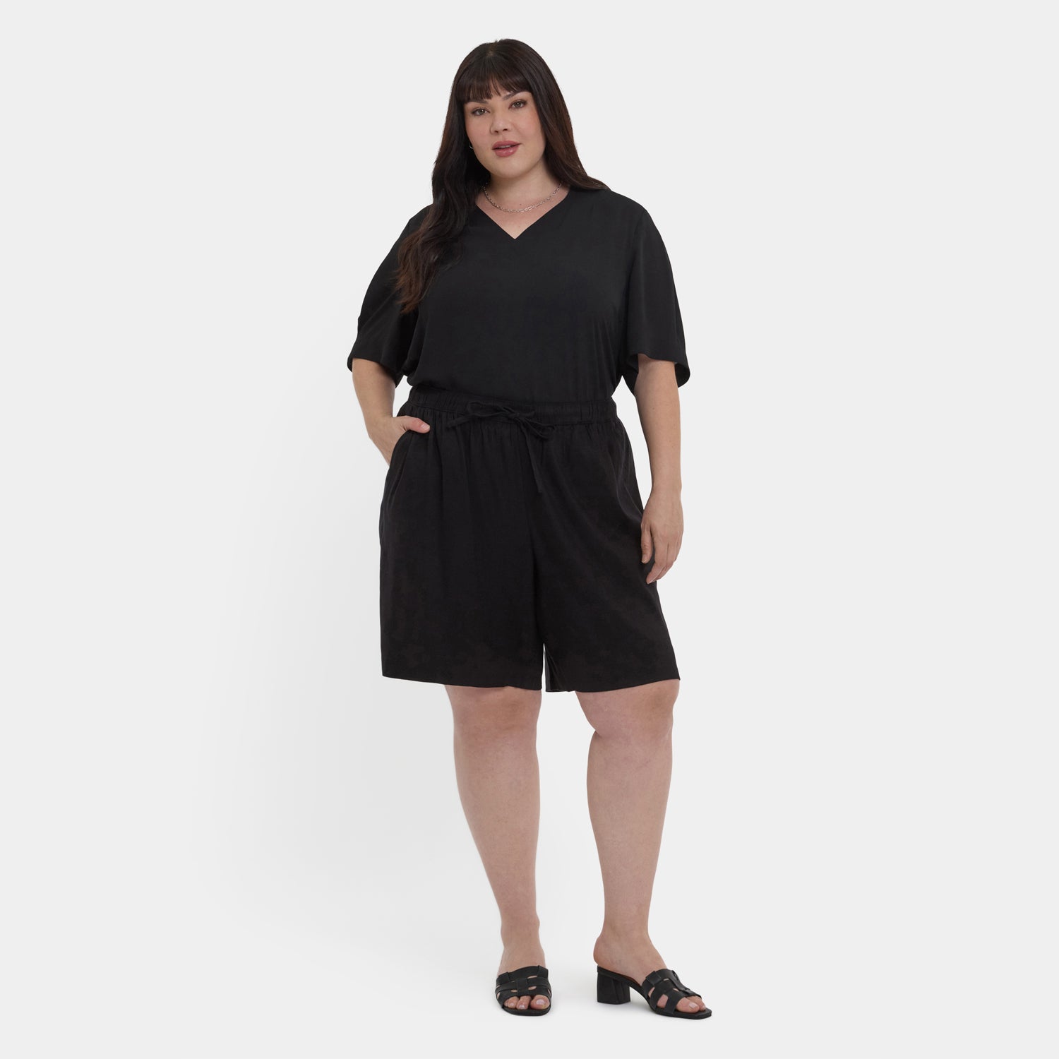 plus size dress shorts for women Final Sale 2pc Drawstring Top and Set in Burnt Orange 44 Waist Women's Plus-Size Shorts | Nordstrom