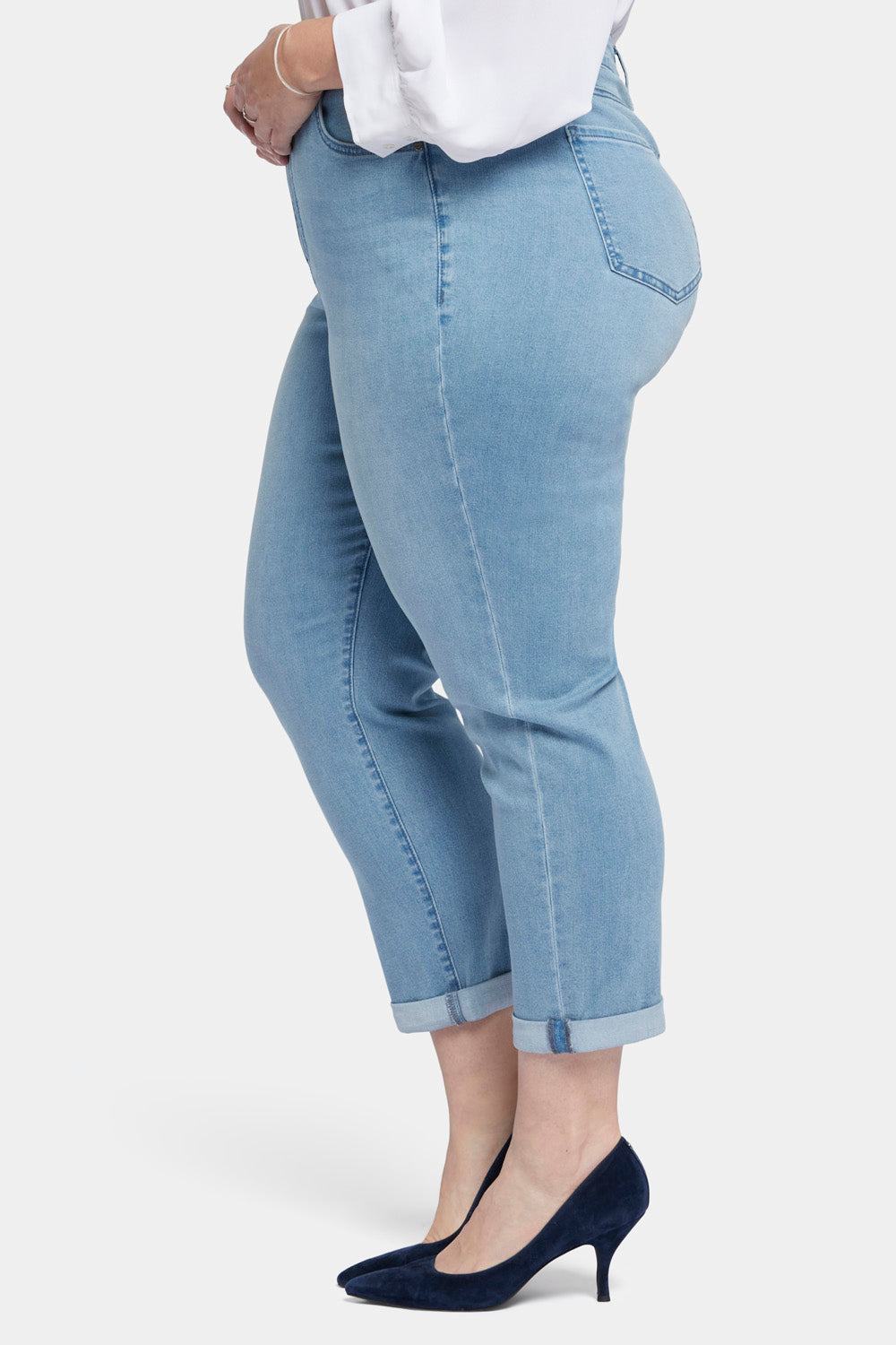 NYDJ Margot Girlfriend Jeans In Plus Size In Cool Embrace® Denim With Roll Cuffs - Kingston