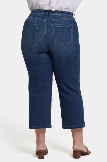 NYDJ Coco Relaxed Wide Leg Crop Jeans In Plus Size In Cool Embrace® Denim With High Rise And Front Patch Pockets - Rio Rapids