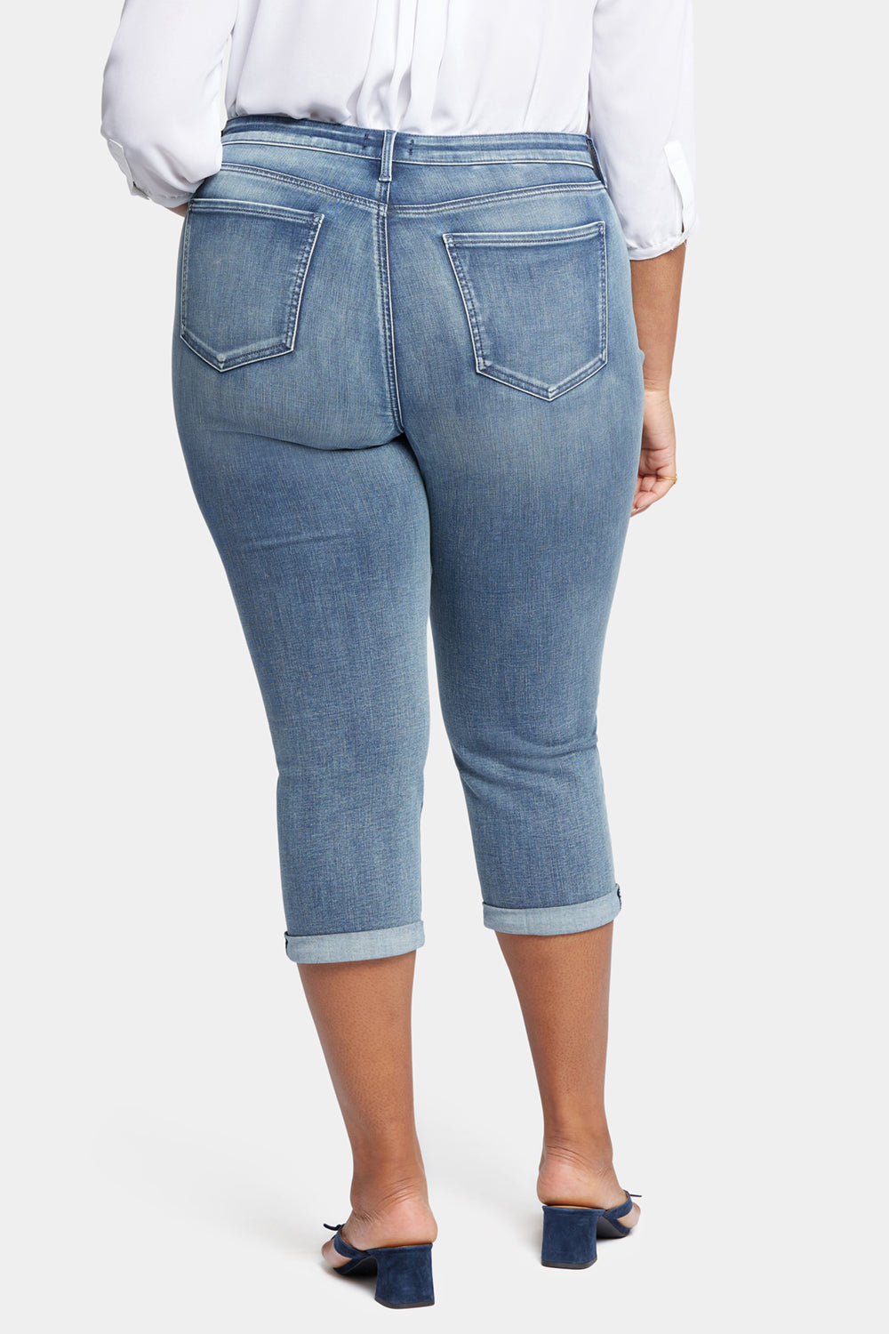 NYDJ Chloe Skinny Capri Jeans In Plus Size In Cool Embrace® Denim With Roll Cuffs - Prelude