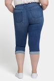 NYDJ Marilyn Straight Crop Jeans In Plus Size In Cool Embrace® Denim With Cuffs - Blue Ridge