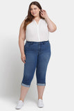 NYDJ Marilyn Straight Crop Jeans In Plus Size In Cool Embrace® Denim With Cuffs - Blue Ridge