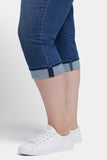 NYDJ Marilyn Straight Crop Jeans In Plus Size In Cool Embrace® Denim With Cuffs - Blue Ridge