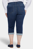 NYDJ Marilyn Straight Crop Jeans In Plus Size In Cool Embrace® Denim With Cuffs - Cambridge