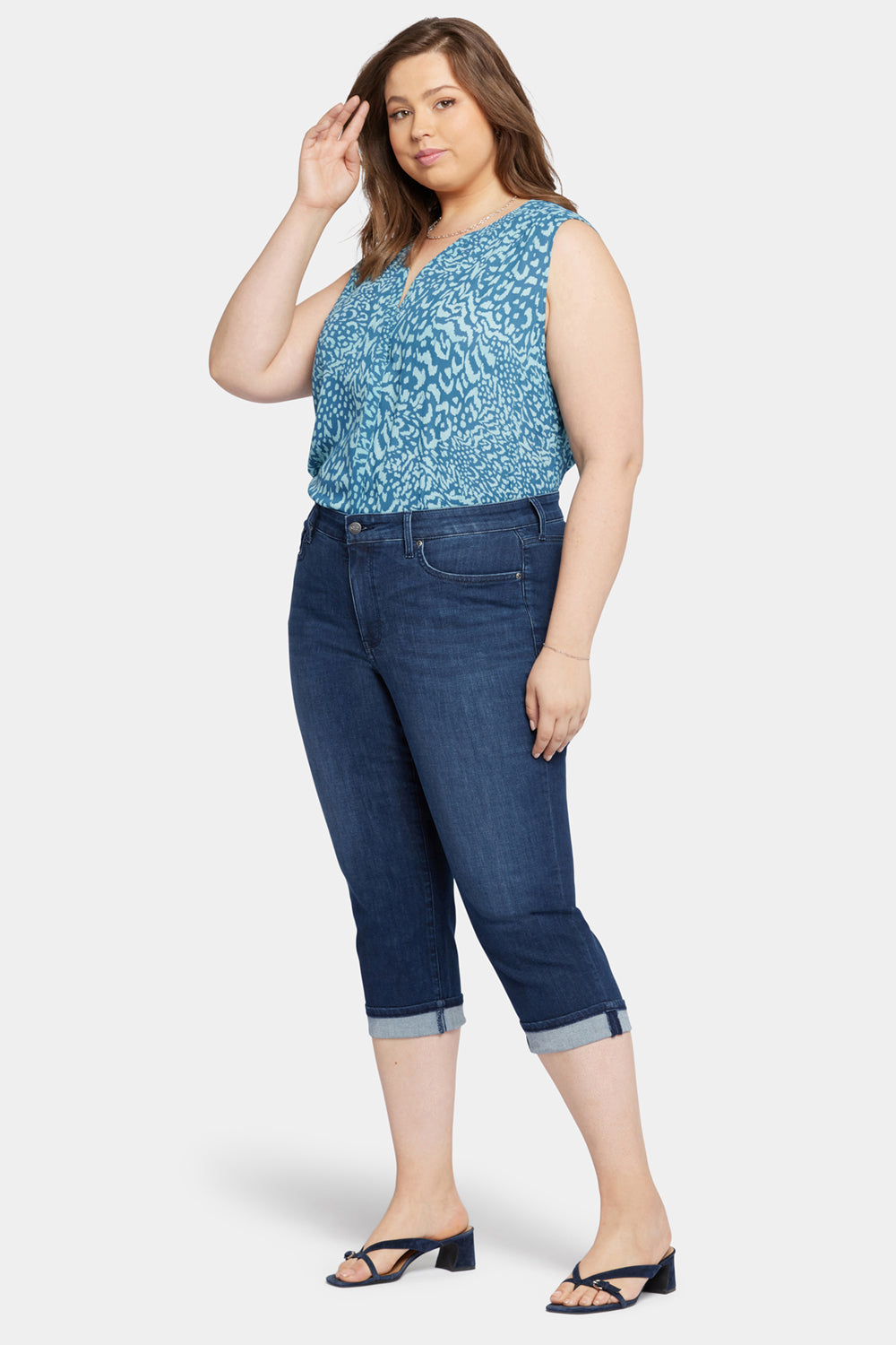 Marilyn Straight Crop Jeans In Plus Size In Cool Embrace® Denim