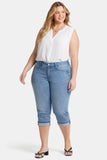 NYDJ Marilyn Straight Crop Jeans In Plus Size In Cool Embrace® Denim With Cuffs - Lakefront