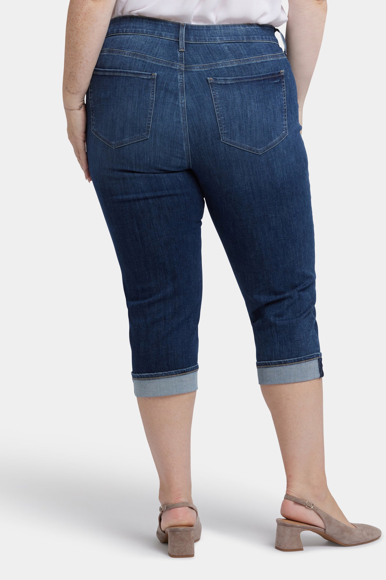 NYDJ Marilyn Straight Crop Jeans In Plus Size In Cool Embrace® Denim With Cuffs - Rio Rapids