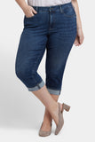 NYDJ Marilyn Straight Crop Jeans In Plus Size In Cool Embrace® Denim With Cuffs - Rio Rapids