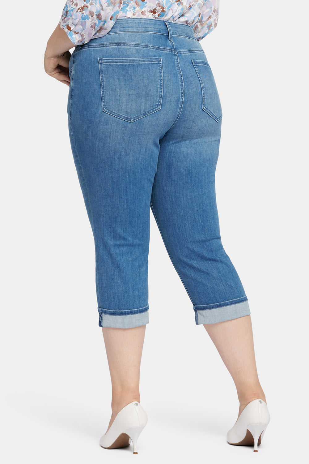 NYDJ Marilyn Straight Crop Jeans In Plus Size In Cool Embrace® Denim With Cuffs - Stunning