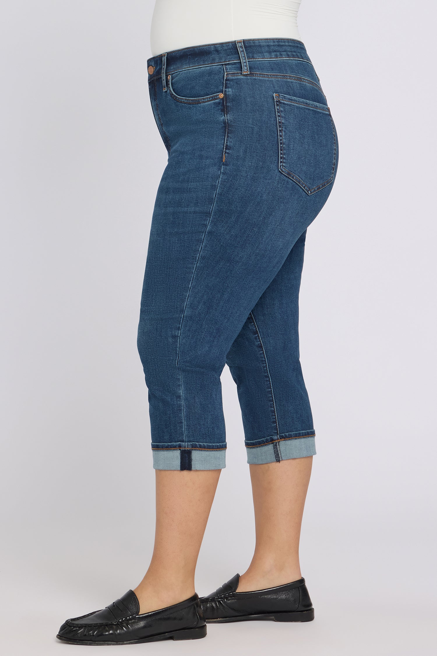 NYDJ Marilyn Straight Crop Jeans In Plus Size In Cool Embrace® Denim With Cuffs - Sunset Villa
