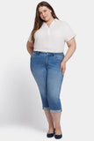 NYDJ Marilyn Straight Crop Jeans In Plus Size In Cool Embrace® Denim With Cuffs - Water Canyon