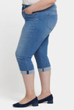 NYDJ Marilyn Straight Crop Jeans In Plus Size In Cool Embrace® Denim With Cuffs - Water Canyon