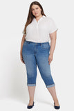 NYDJ Marilyn Straight Crop Jeans In Plus Size In Cool Embrace® Denim With Cuffs - Water Canyon