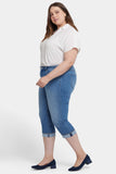 NYDJ Marilyn Straight Crop Jeans In Plus Size In Cool Embrace® Denim With Cuffs - Water Canyon