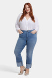 NYDJ Marilyn Straight Jeans In Plus Size With 5" Cuffs - Barcelona Breeze