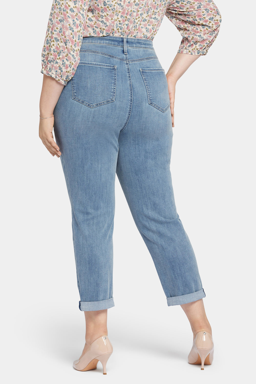 NYDJ Margot Girlfriend Jeans In Plus Size With Roll Cuffs - Angel