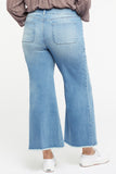 NYDJ Patchie Wide Leg Ankle Jeans In Plus Size With Frayed Hems - Clean Brookes